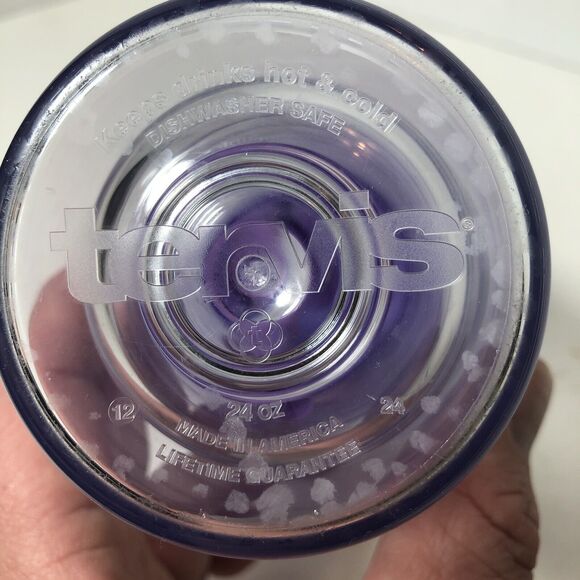 Tervis Tumbler Cup 24 oz Pink Daisy Flip Flops Beach w Purple Lid & Straw C1 - Picture 6 of 9